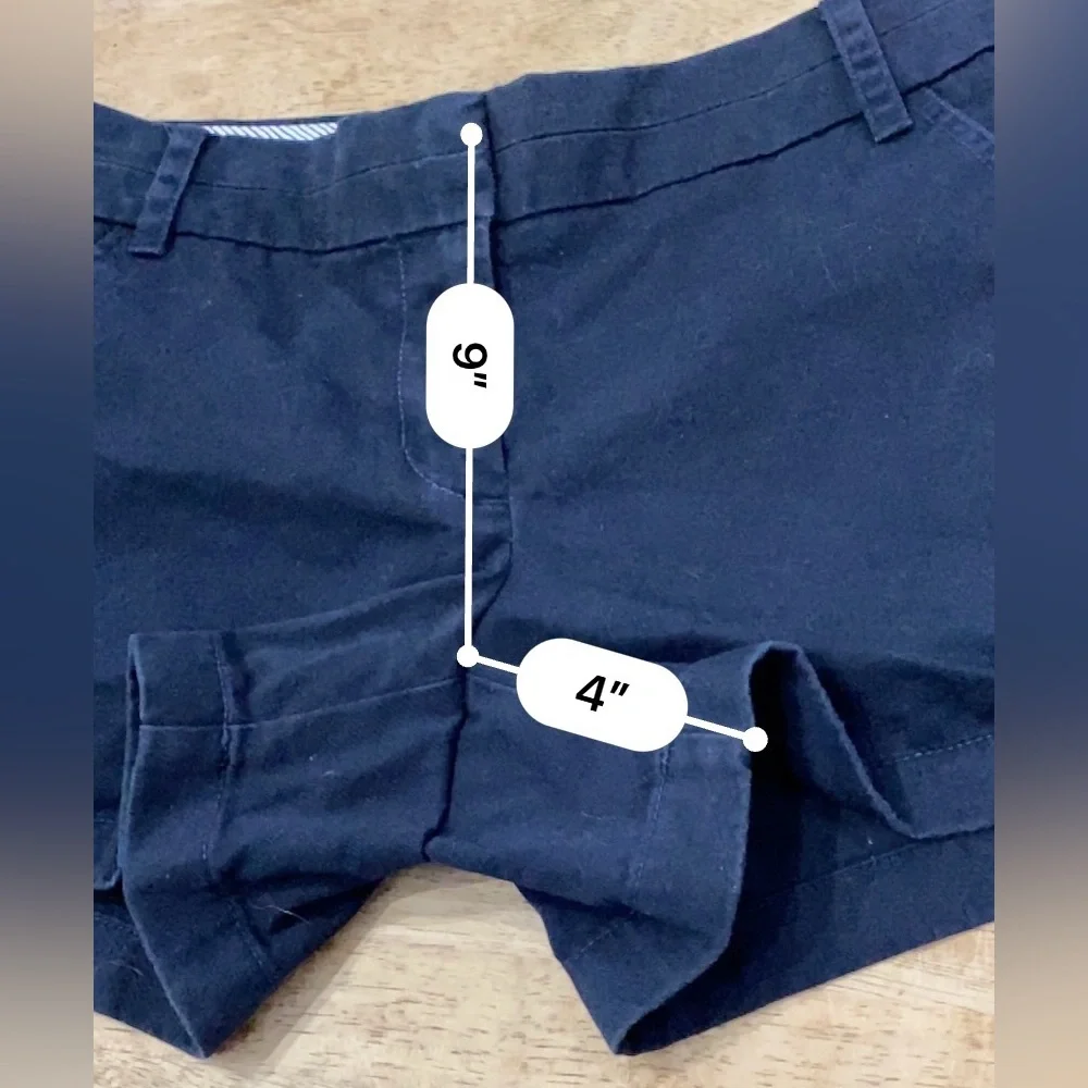 J‎ Crew Women’s Sz 4 4” Navy Chino Shorts